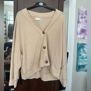 Out From Under by Urban Outfitters Creme Cardigan, size Large.